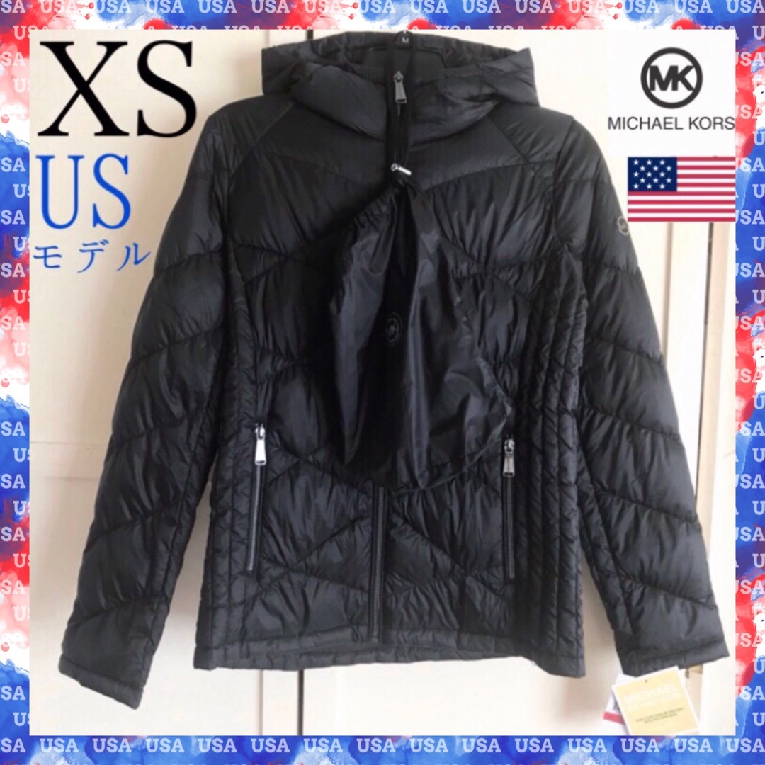 新品 USA マイケルコース レディース ダウンジャケットXS 黒 新品 USA マイケルコース レディース ダウンジャケットXS 黒