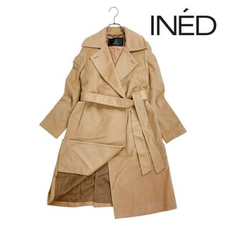 INED - 12T406☆ INED カシミヤ100 ベルテッド ガウンコート A INED - 12T406☆ INED カシミヤ100 ベルテッド ガウンコート A