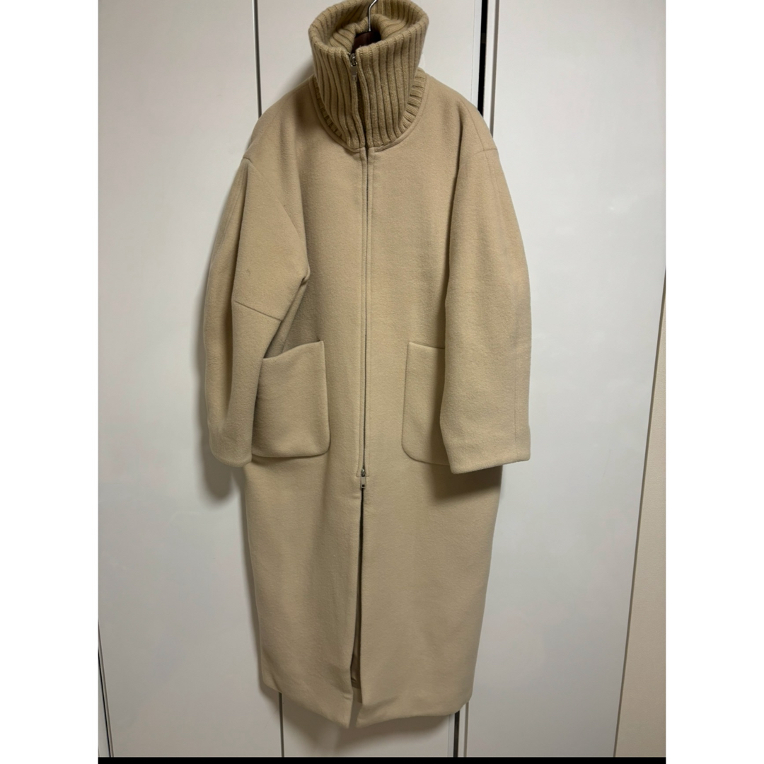 CLANEのリブカラーウールロングコート CLANEのリブカラーウールロングコート