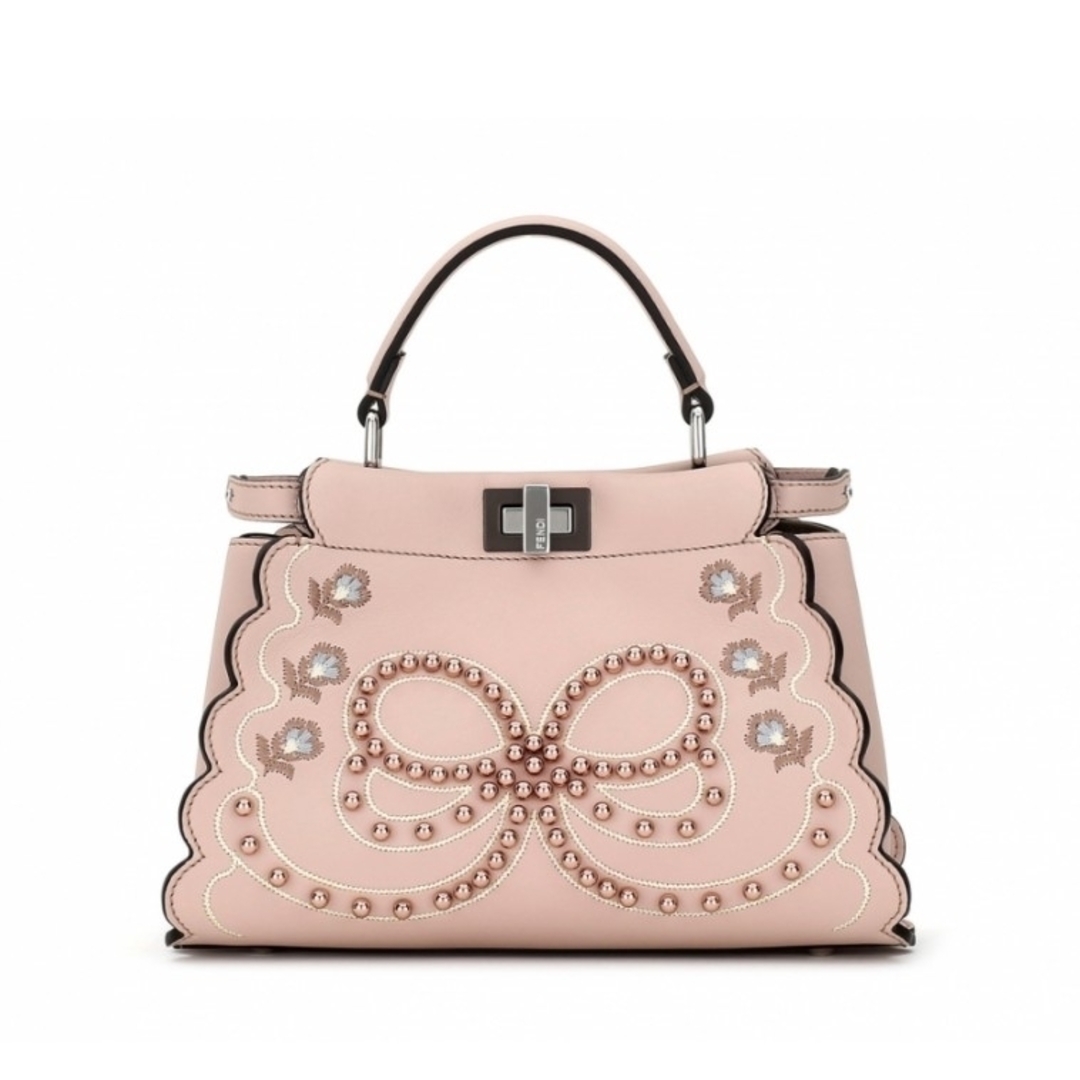FENDI - 極美品【フェンディ】ミニ ピーカブー パールスタッズ FENDI - 極美品【フェンディ】ミニ ピーカブー パールスタッズ