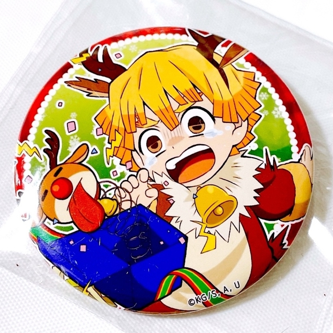 鬼滅の刃(キメツノヤイバ)の鬼滅の刃 我妻善逸 ufotable クリスマス 缶バッジ エンタメ/ホビーのおもちゃ/ぬいぐるみ(キャラクターグッズ)の商品写真