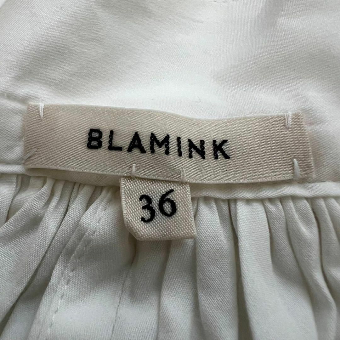 定価10万 BLAMINK 22SS コットンシルクリボンギャザーブラウス 定価10万 BLAMINK 22SS コットンシルクリボンギャザーブラウス