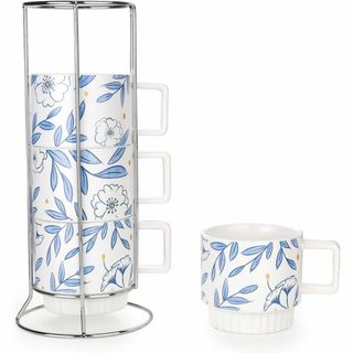 コーヒーカップ エスプレッソ カップ マグカップ 陶器 収納ラック セット(グラス/カップ)