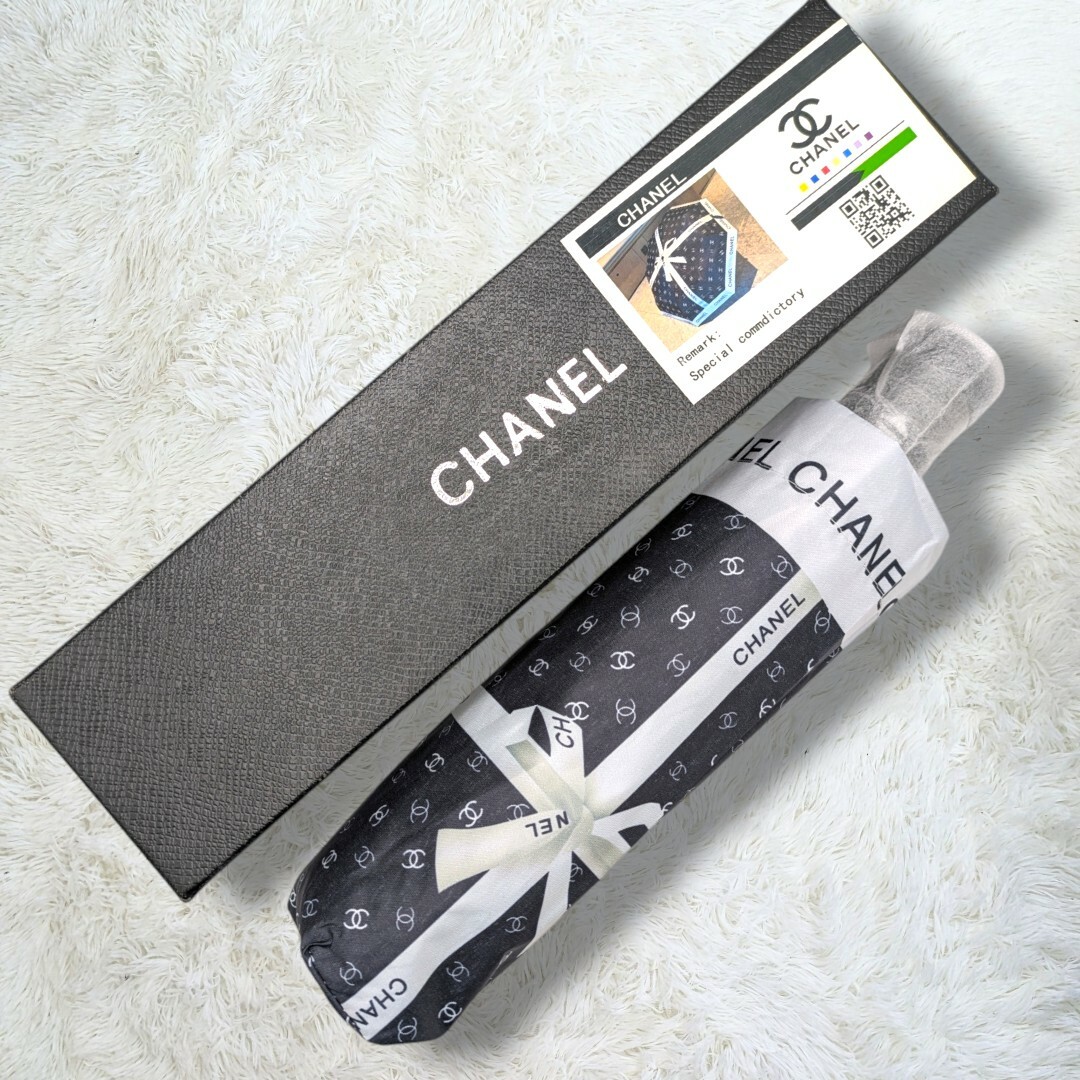 CHANEL - 新品未使用✨CHANEL♡シャネル✨折りたたみ傘 日傘 ココマーク 総柄晴雨兼用