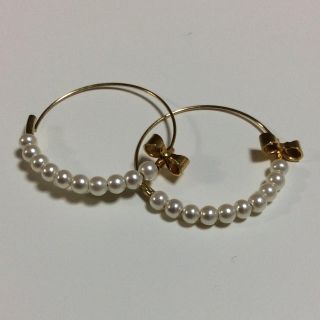 アクアガール(aquagirl)の☆最終値下☆アクアガール パール付フープピアス(ピアス)