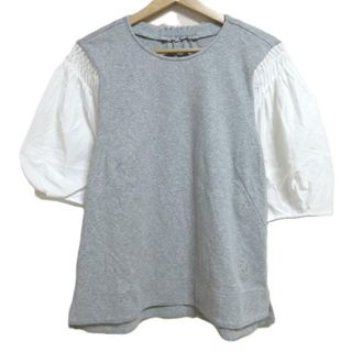 エムズグレイシー(M'S GRACY)のM'S GRACY(エムズグレイシー) 半袖カットソー サイズ40 M レディース - 白×グレー(カットソー(半袖/袖なし))