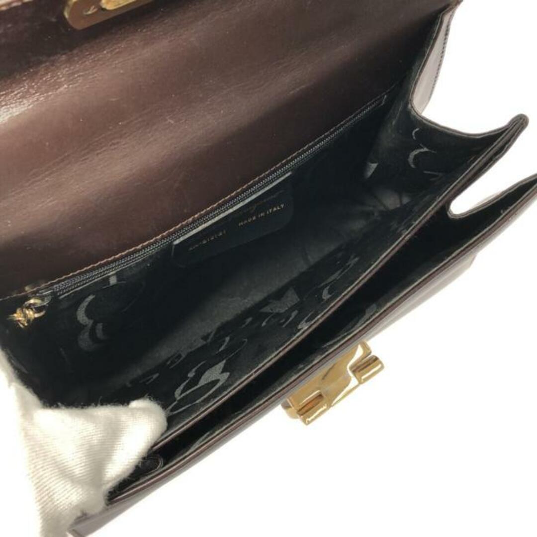 SalvatoreFerragamo(サルバトーレフェラガモ) ハンドバッグ ガンチーニ 212181 ダークブラウン レザー_画像1