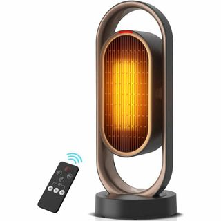 セラミックヒーター 上下左右自動首振り ファンヒーター 電気ストーブ リモコン付(電気ヒーター)