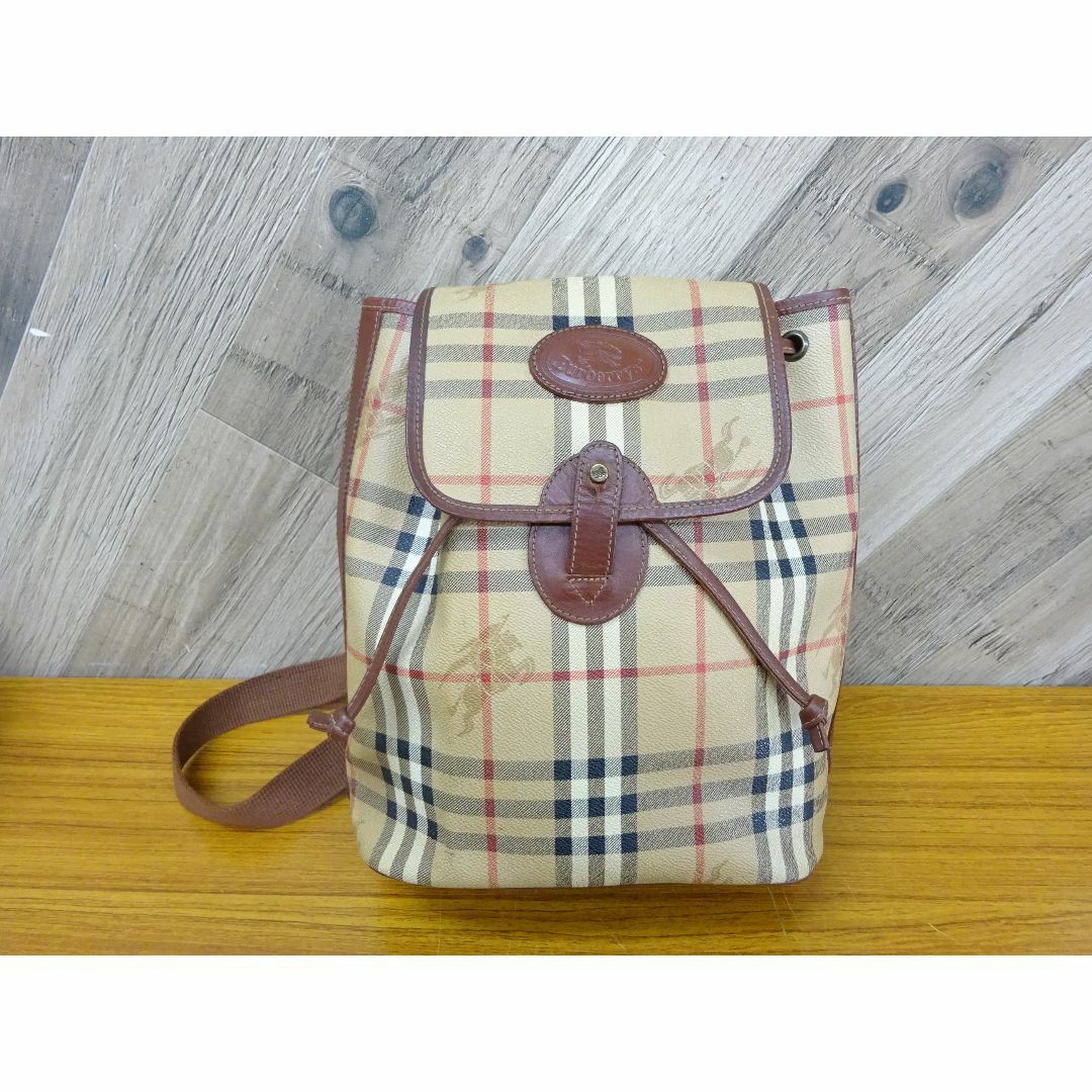 BURBERRY - 宇095/ バーバリー PVC レザー シャドーホース リュックサック