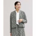 【オフ×ブラック】【4】【noir】入卒園式・卒業式・入学式・お仕事にも困らない カットツィードトッパーカーディガン(一部WEB限定サイズ)