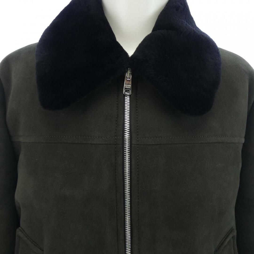 美品【PRADA】4B ムートン レザー ジャケット - レザージャケット 美品【PRADA】4B ムートン レザー ジャケット - レザージャケット