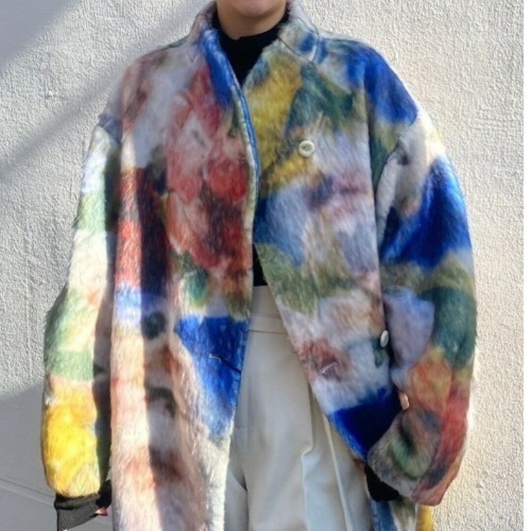 Ameri VINTAGE - Ameri♡ UND TEXTURE ART FLOWER SHAGGY コート Ameri VINTAGE - Ameri♡ UND TEXTURE ART FLOWER SHAGGY コート