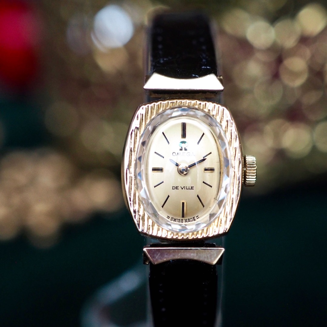 美品✨OMEGA オメガ 金張り トノー型 カットガラス アンティーク時計 美品✨OMEGA オメガ 金張り トノー型 カットガラス アンティーク時計