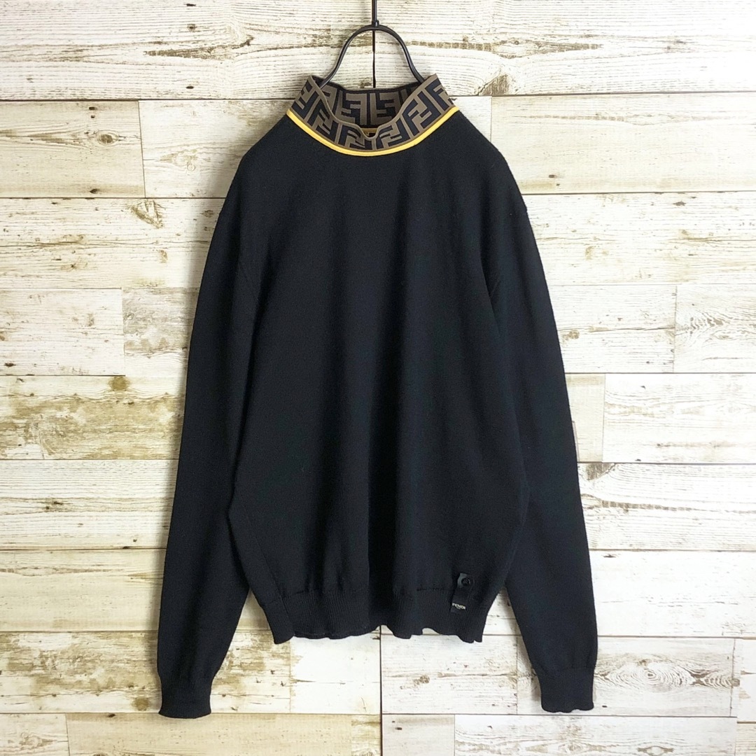 FENDI - 即完売 FENDI フェンディ ズッカ柄入り ウール ニット FENDI - 即完売 FENDI フェンディ ズッカ柄入り ウール ニット