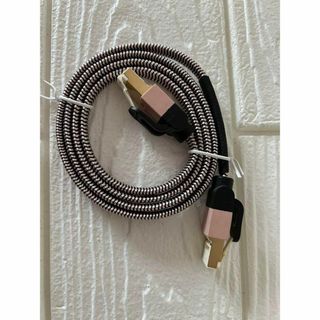 【新品】LANケーブル 1M CAT7 ナイロンネットワークケーブル ピンク(その他)