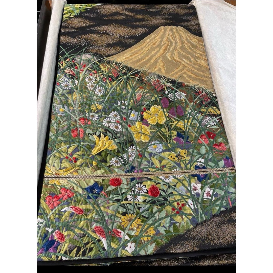 未使用品 袋帯 西陣 六通 正絹 浅山織物 三輪晁勢 仕立上りの 未使用品 袋帯 西陣 六通 正絹 浅山織物 三輪晁勢 仕立上りの