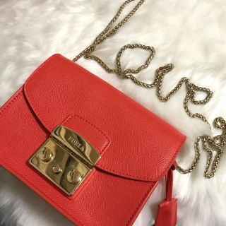 フルラ(Furla)のFURLA♡正規店購入♡メトロポリス♡チェーンバッグ♡オレンジ(ショルダーバッグ)