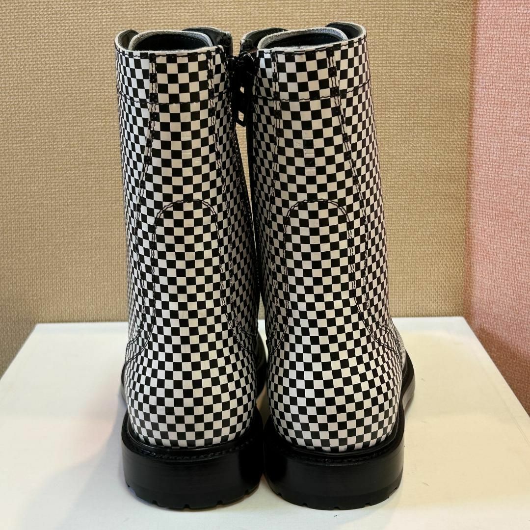 CELINE - セリーヌ CELINE サイドゴアブーツ 39 WHT チェック柄 CELINE - セリーヌ CELINE サイドゴアブーツ 39 WHT チェック柄