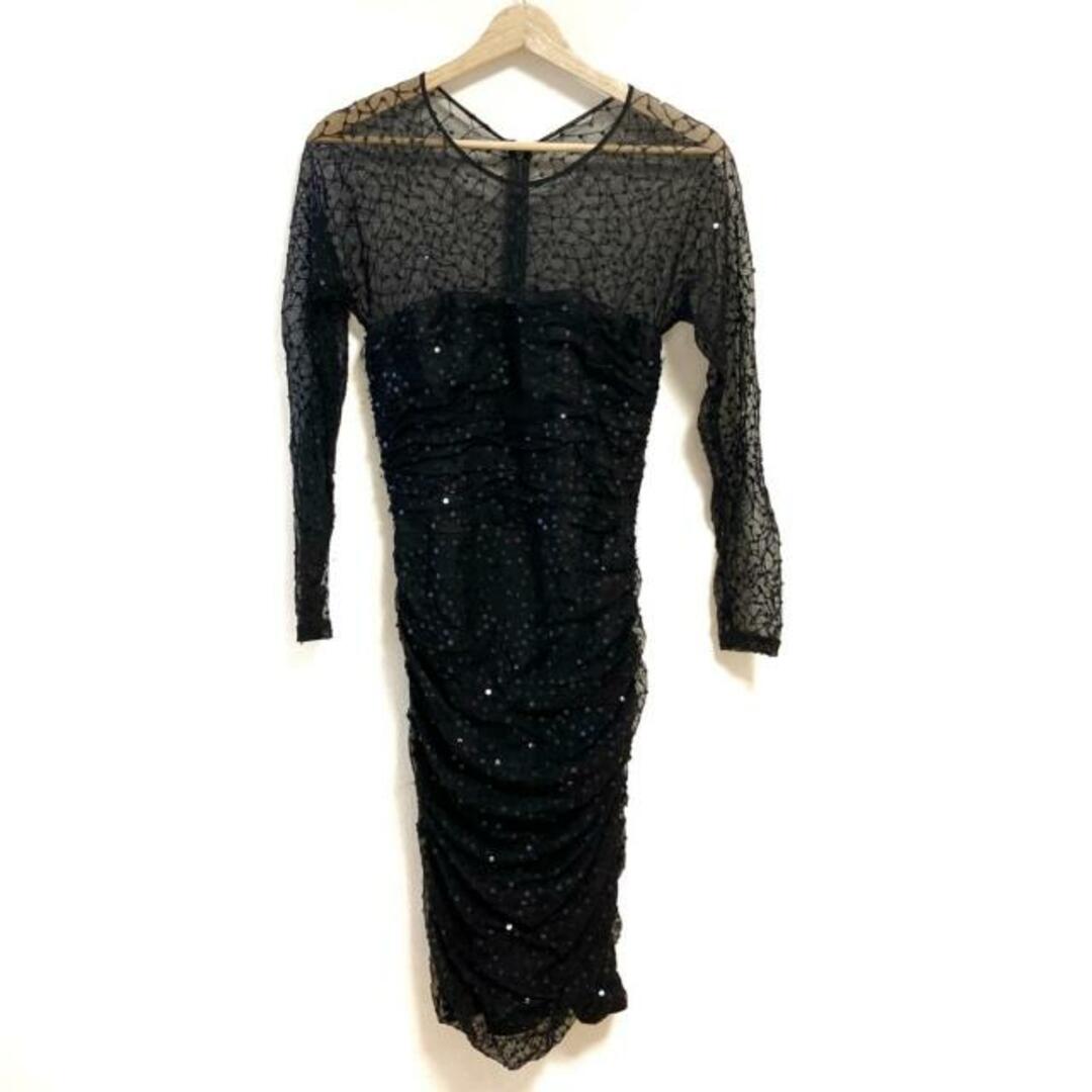 TADASHI SHOJI ゴールドのスパンコールで贅沢なブラックドレス TADASHI SHOJI ゴールドのスパンコールで贅沢なブラックドレス
