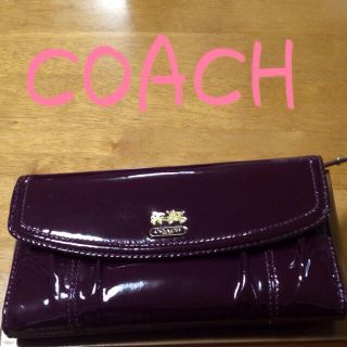 コーチ(COACH)の★値下げ！エナメル紫 長財布(財布)