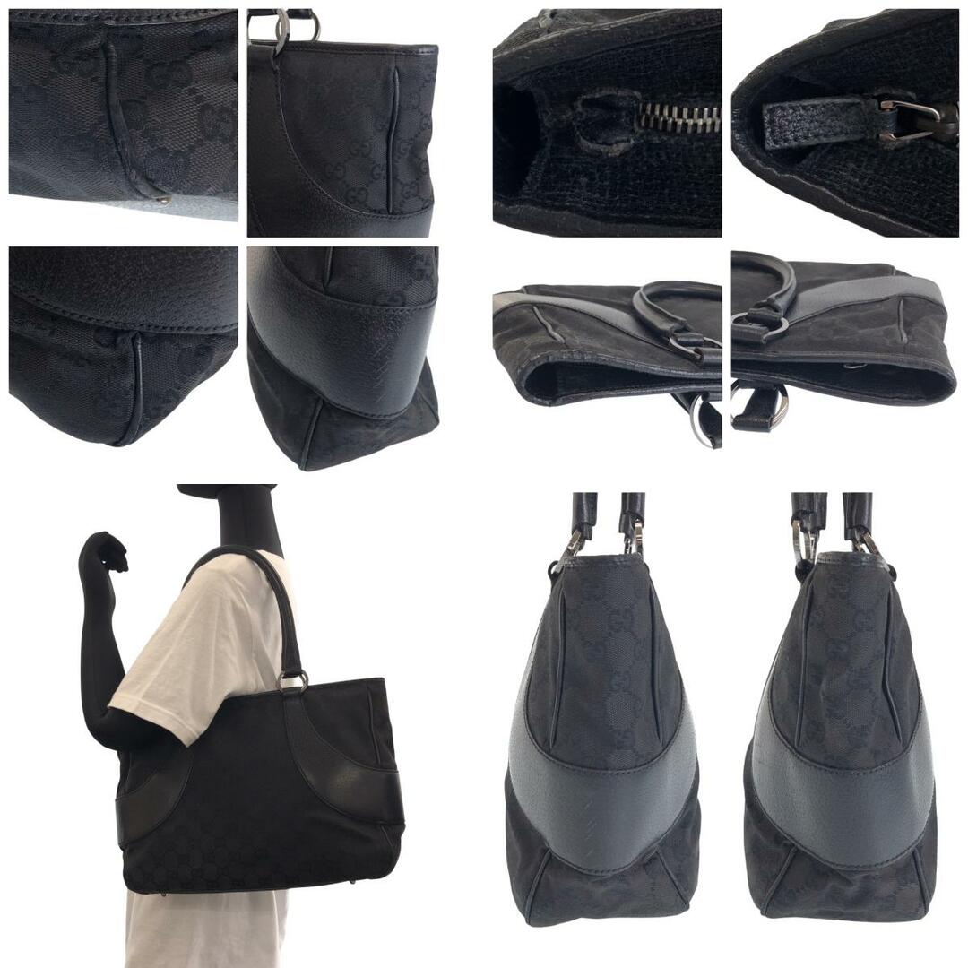 GUCCI グッチ ブラック 黒 シルバー金具 GGキャンバス 113011 GUCCI グッチ ブラック 黒 シルバー金具 GGキャンバス 113011