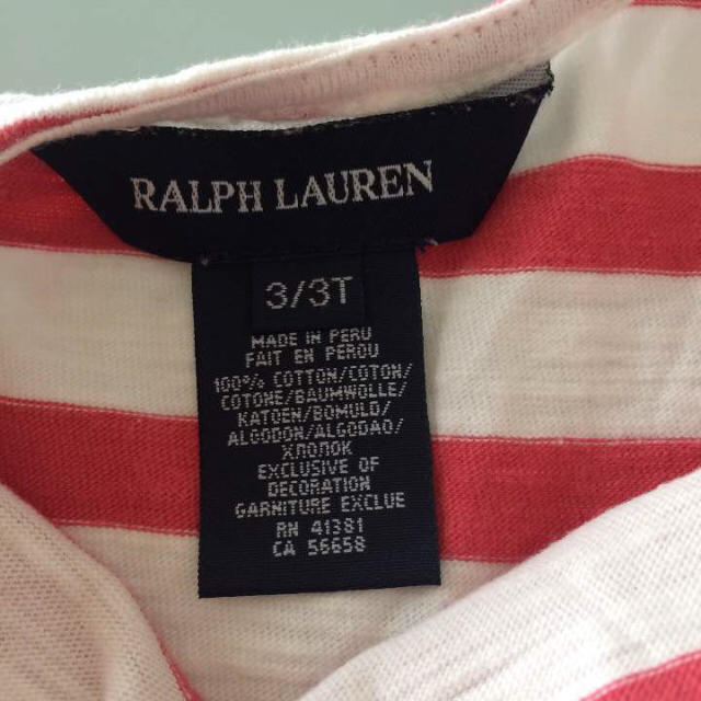 Ralph Lauren(ラルフローレン)のラルフローレン♡ボーダー チュニック ワンピース 3T 90㎝ 100㎝ マリン キッズ/ベビー/マタニティのキッズ服女の子用(90cm~)(Tシャツ/カットソー)の商品写真