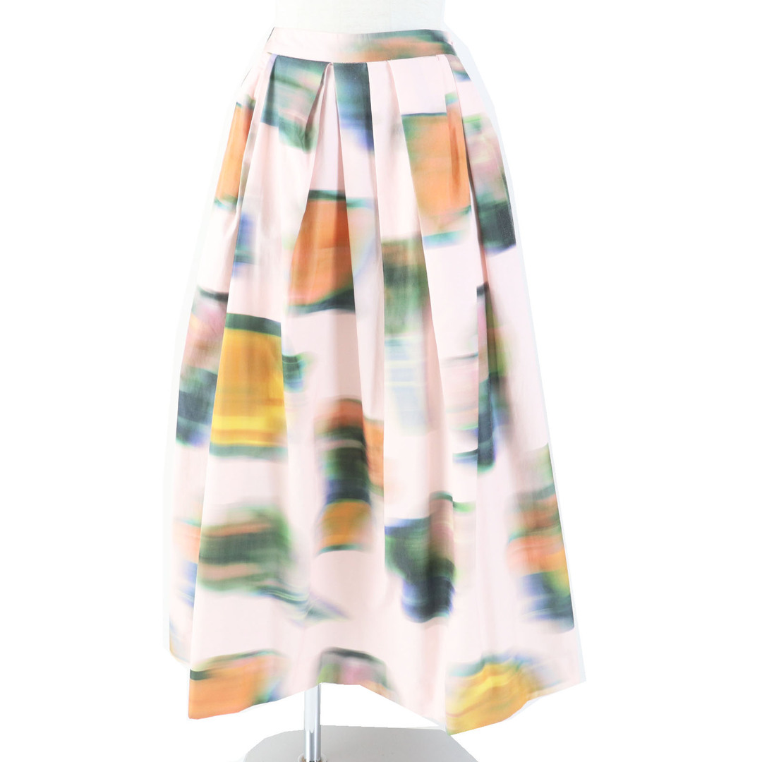 DRIES VAN NOTEN - 極美品◎DRIES VAN NOTEN ドリスヴァンノッテン 22SS マーブルプリント フレア ロングスカート ピンク マルチ 34 ブルガリア製 レディース