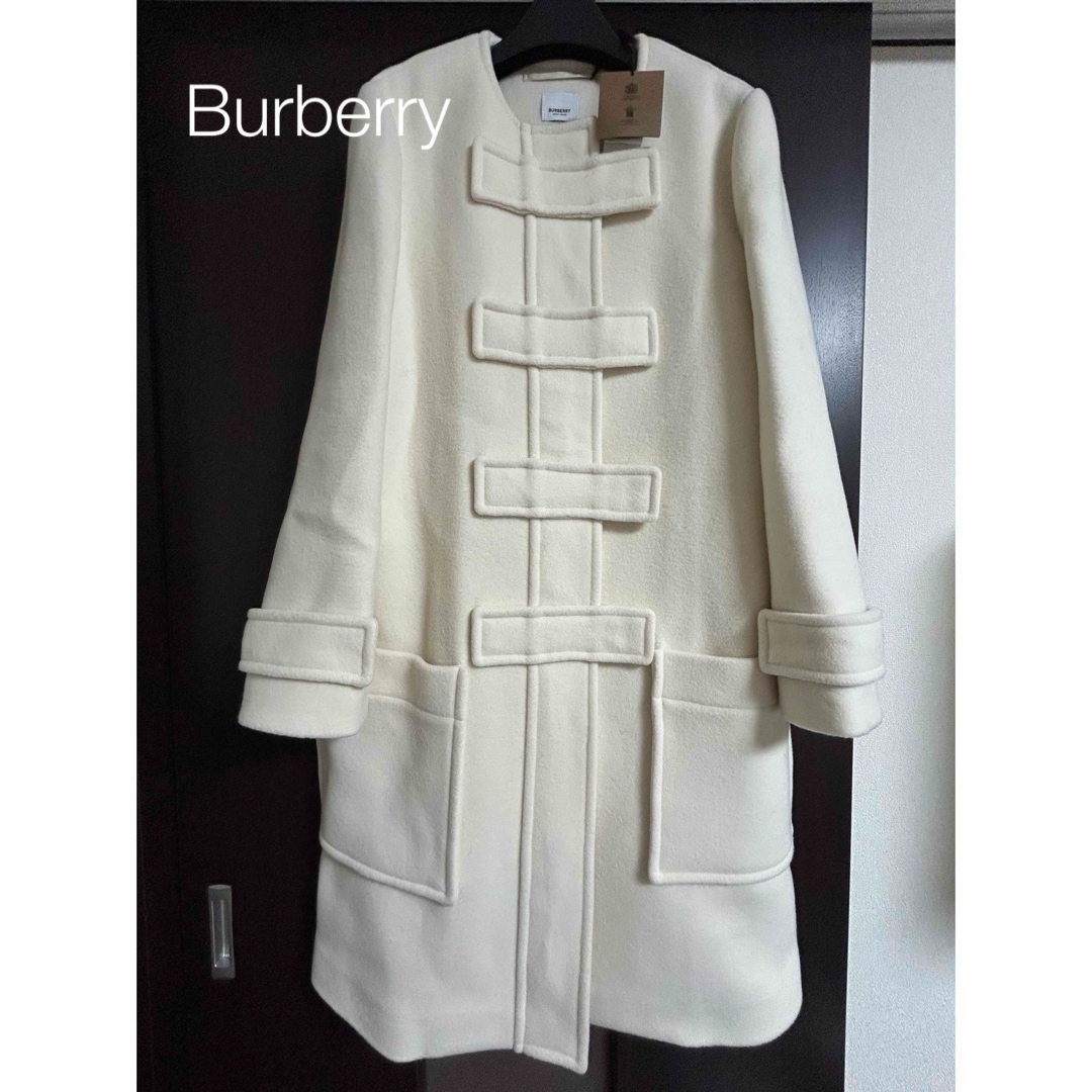 BURBERRY - 未使用 Burberry バーバリー ホワイト ウール コート BURBERRY - 未使用 Burberry バーバリー ホワイト ウール コート