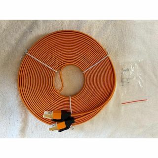 【新品】LANケーブル 15M CAT7 オレンジ カテゴリー7(PCパーツ)