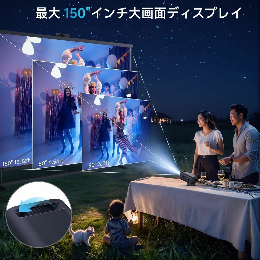 限定1点❣️ミニプロジェクター 180°調整可能 Bluetooth Wi-Fi