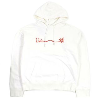 ディオールオム(DIOR HOMME)の極美品□DIOR ディオール オム 22AW 283J678C0531 コットン100％ カクタスジャック トラヴィス・スコット プルオーバーパーカー フーディー ホワイト M イタリア製 正規品 メンズ(パーカー)