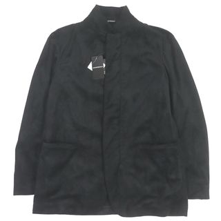 エンポリオアルマーニ(EMPORIO ARMANI)の未使用品□EMPORIO ARMANI エンポリオ アルマーニ 2019年製 41G96S 黒タグ エコスウェード スタンドカラージャケット ブルゾン ブラック 52 ハンガー・ガーメント付き ブルガリア製 正規品 メンズ(ブルゾン)