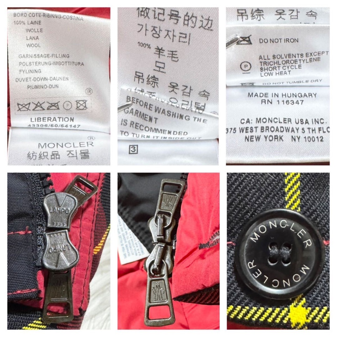 MONCLER - 本物 雑誌掲載モデル モンクレール チェック柄 ダウン MONCLER - 本物 雑誌掲載モデル モンクレール チェック柄 ダウン