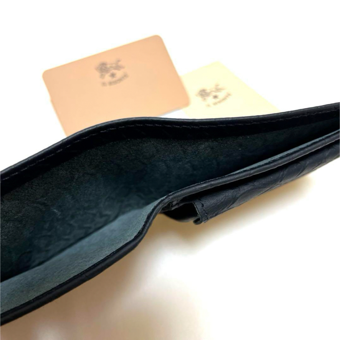 定番の中古商品 BISONTE IL イルビゾンテ パイソン 二つ折り財布 黒 メンズ ヘビ 小物