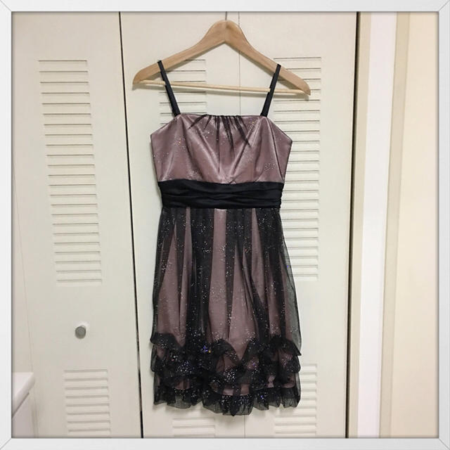 SCOT CLUB(スコットクラブ)の【美品】SCOT CLUB✨黒とピンクのラメ ドレス レディースのフォーマル/ドレス(ミディアムドレス)の商品写真