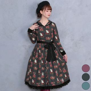 Emily Temple Cute ヒグチユウコ 猫柄ワンピース - ワンピース Emily Temple Cute ヒグチユウコ 猫柄ワンピース - ワンピース