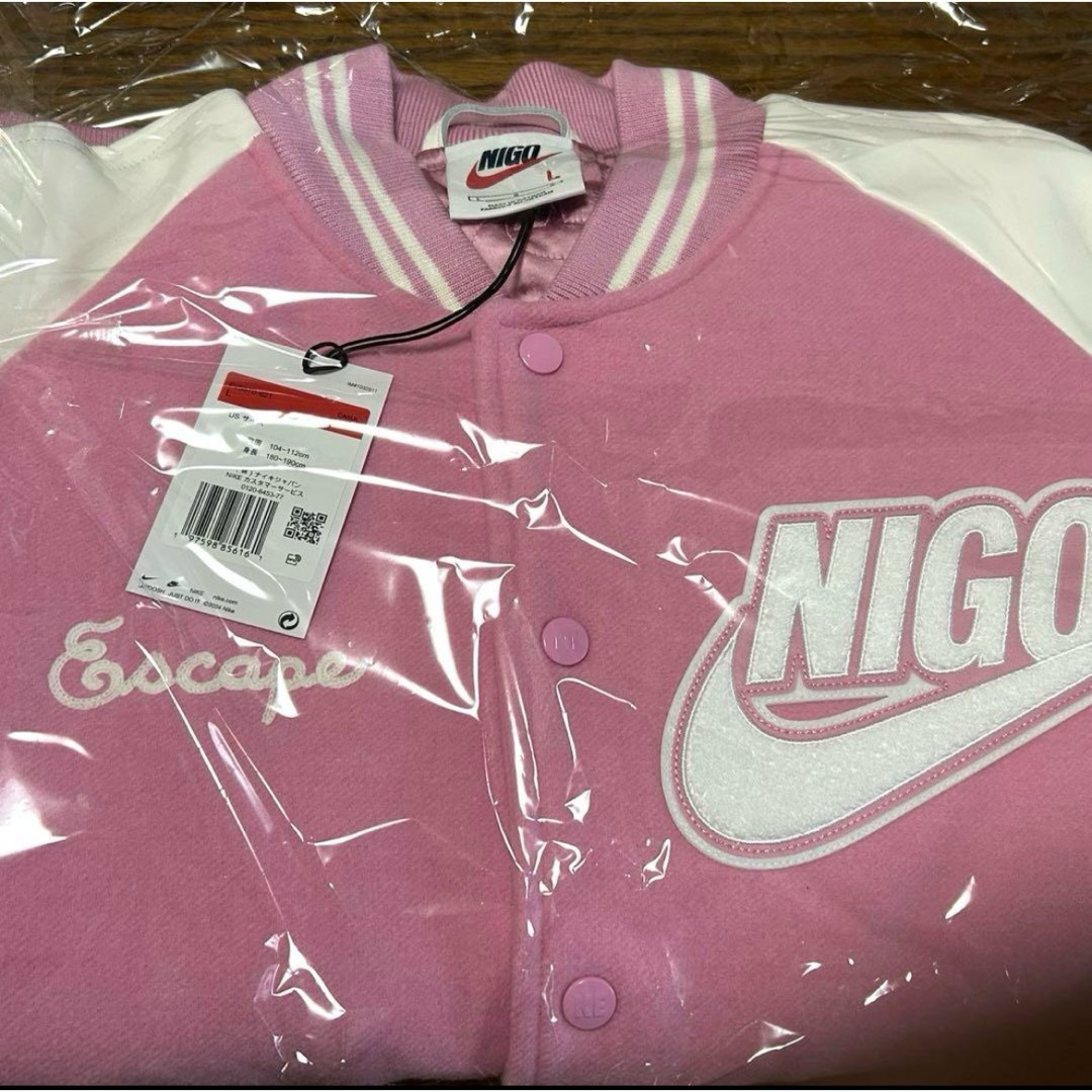 NIKE - NIGO x Nike NRG Varsity Jacket Pink Lサイズの通販 by NIKE - NIGO x Nike NRG Varsity Jacket Pink Lサイズの通販 by