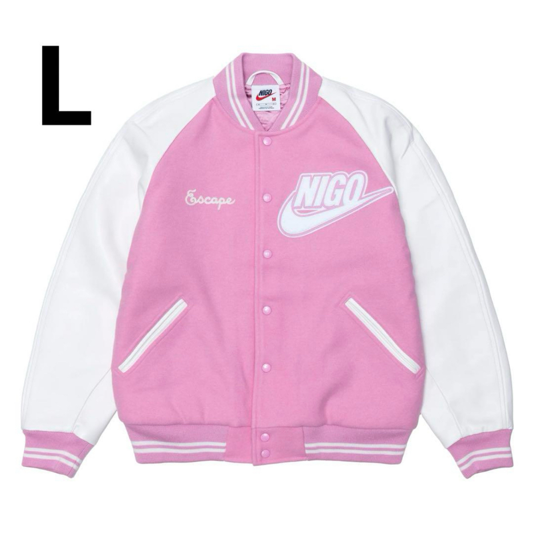 NIKE - NIGO x Nike NRG Varsity Jacket Pink Lサイズの通販 by NIKE - NIGO x Nike NRG Varsity Jacket Pink Lサイズの通販 by