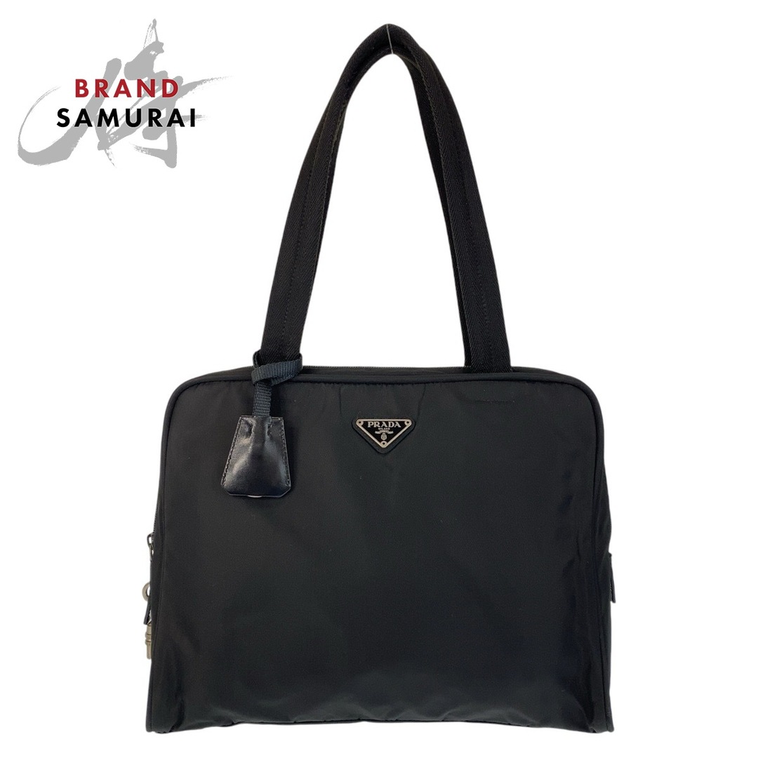 【近年モデル】プラダ ショルダーバッグ シルバー金具 三角ロゴ ナイロン 黒 PRADA プラダ ショルダーバッグ ナイロン ブラック 三角ロゴ
