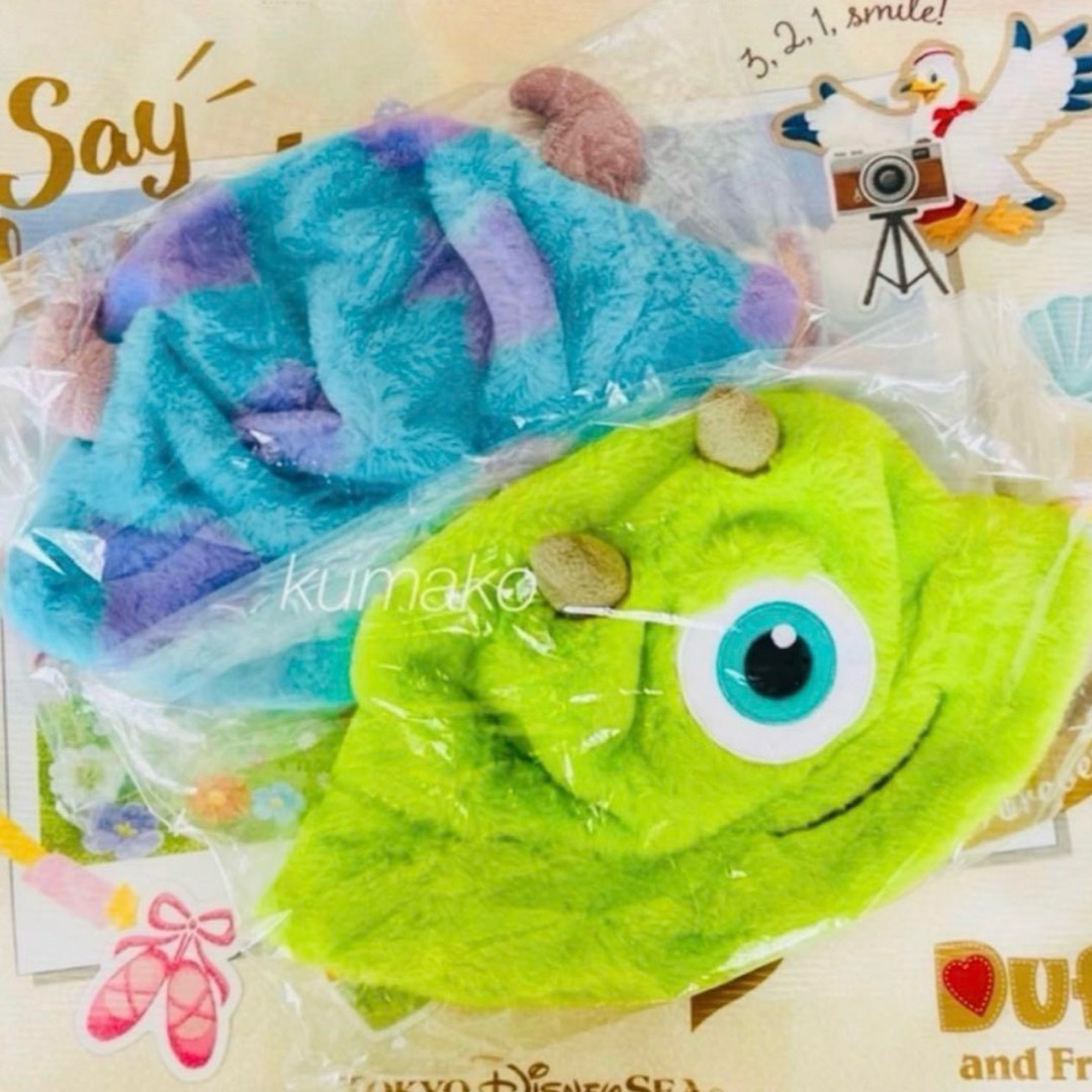 Disney(ディズニー)の【新品タグ付】ハット 2個*サリー マイク*バケハ*モンスターズインク*もこもこ エンタメ/ホビーのおもちゃ/ぬいぐるみ(キャラクターグッズ)の商品写真