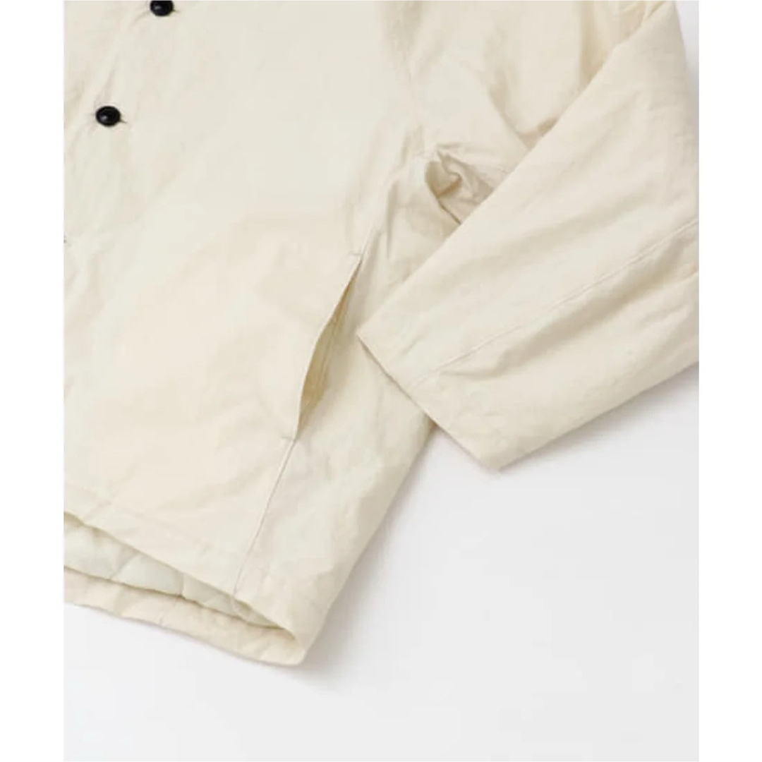 新品◎かぐれ◎中綿ノーカラージャケット//L•BEIGE ノーカラー 新品◎かぐれ◎中綿ノーカラージャケット//L•BEIGE ノーカラー