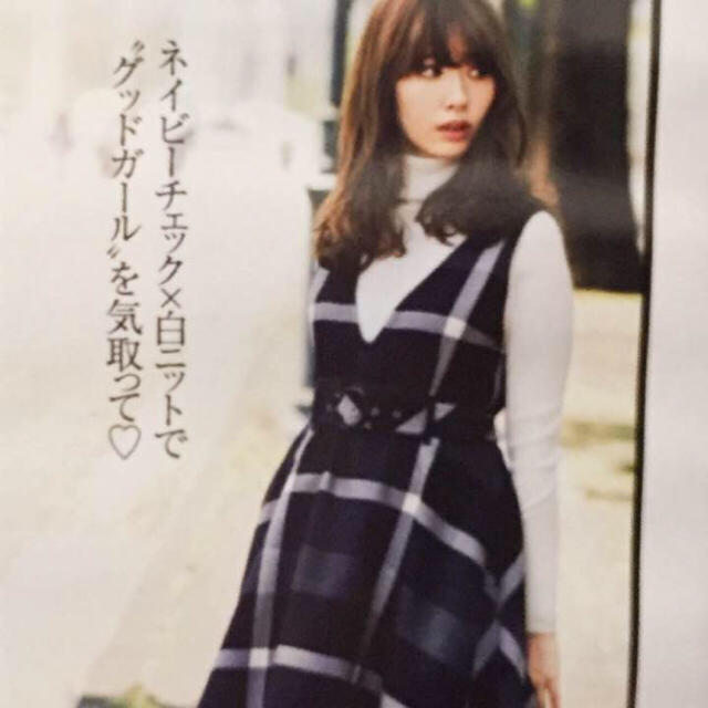 BURBERRY(バーバリー)の美人百花ブルーレーベルクレストブリッジチェックビエラジャンパースカート♡小嶋陽菜 レディースのワンピース(ミニワンピース)の商品写真