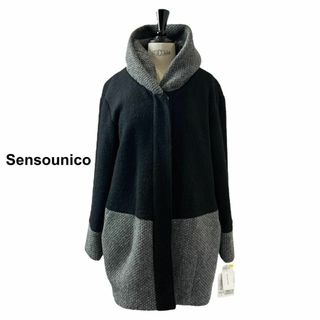 Sensounico - 新品 センソユニコ 圧縮ウール ニットコート 38 黒 Sensounico - 新品 センソユニコ 圧縮ウール ニットコート 38 黒
