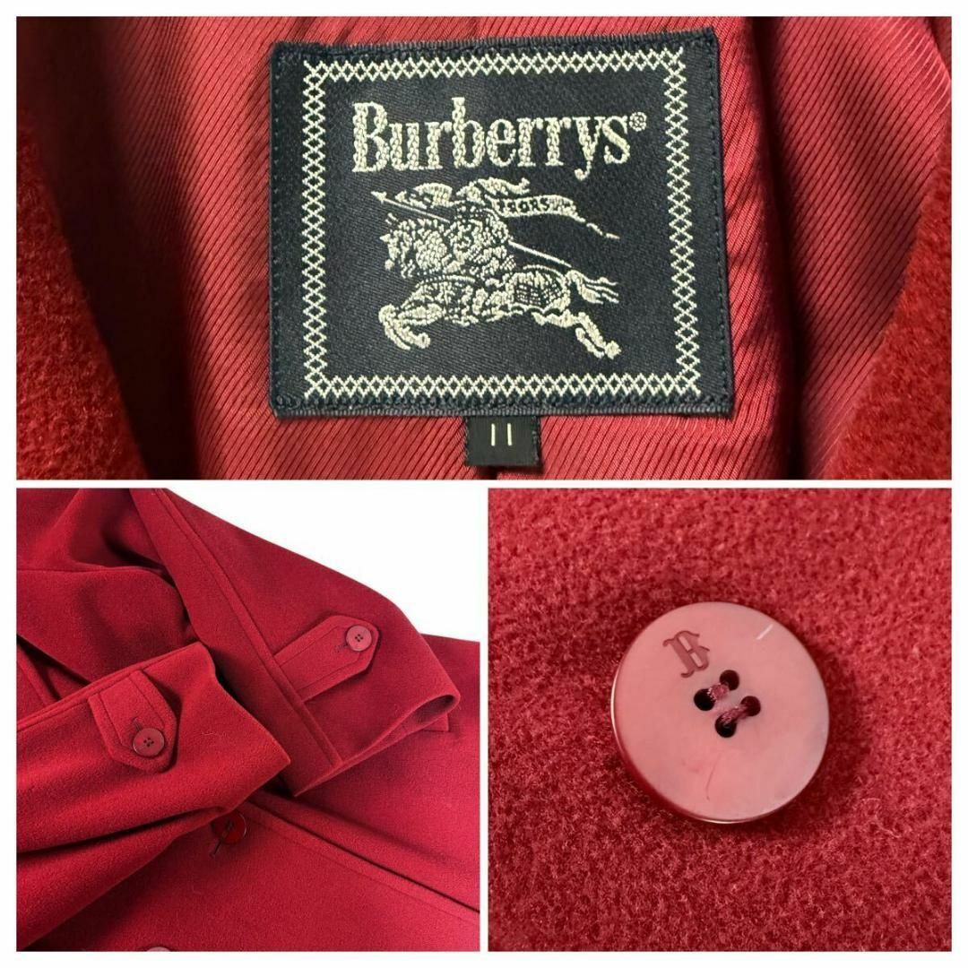 Burberry ヴィンテージ カシミヤ ハーフ コート レッド 11AR Burberry ヴィンテージ カシミヤ ハーフ コート レッド 11AR