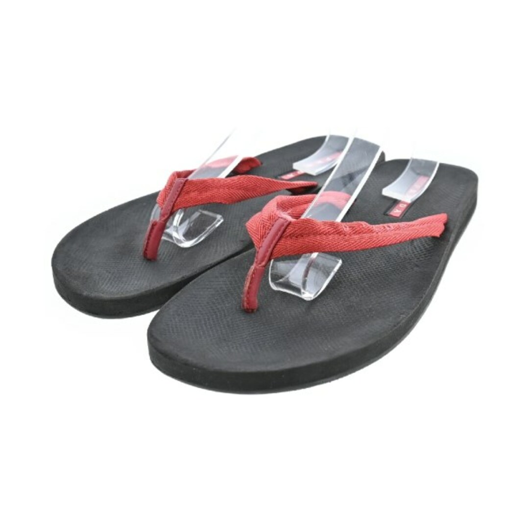 PRADA SPORT プラダスポーツ サンダル -(27cm位) 黒x赤 【古着】 PRADA SPORT プラダスポーツ サンダル -(27cm位) 黒x赤 【古着】