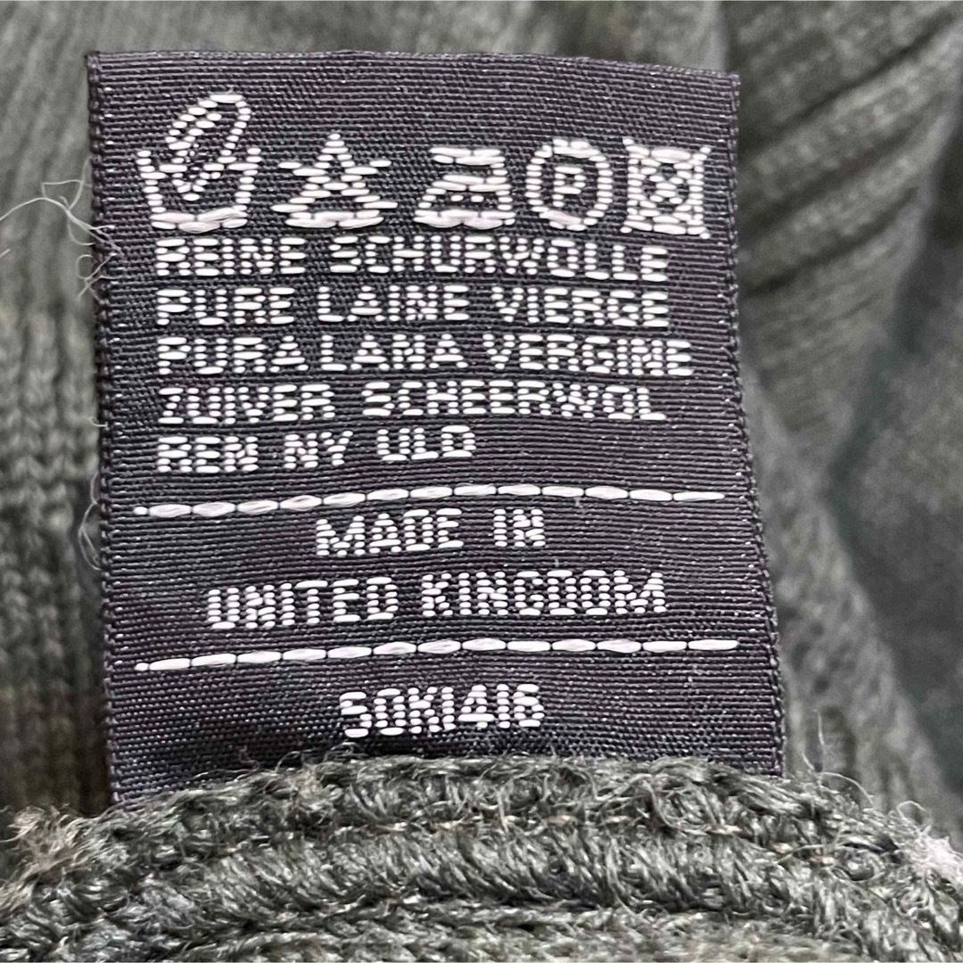 BURBERRY - サイズL バーバリーズ ニット 英国製 革 エルボー BURBERRY - サイズL バーバリーズ ニット 英国製 革 エルボー