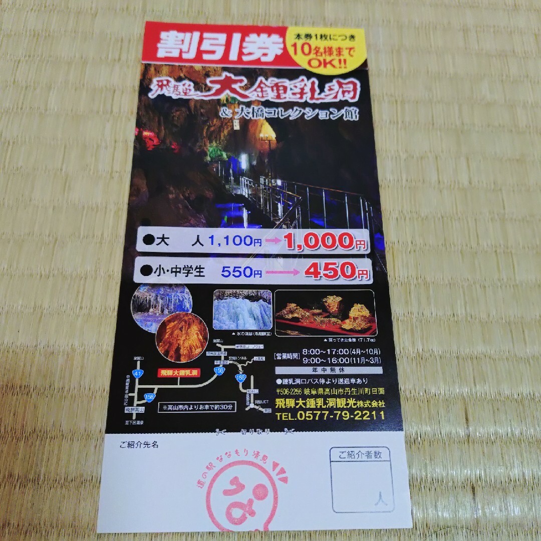 飛騨大鍾乳洞&大橋コレクション館割引券 チケットの施設利用券(美術館/博物館)の商品写真