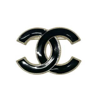 シャネル(CHANEL)のシャネル CHANEL ブローチ コサージュ ブラック ゴールド ココマーク(ブローチ/コサージュ)