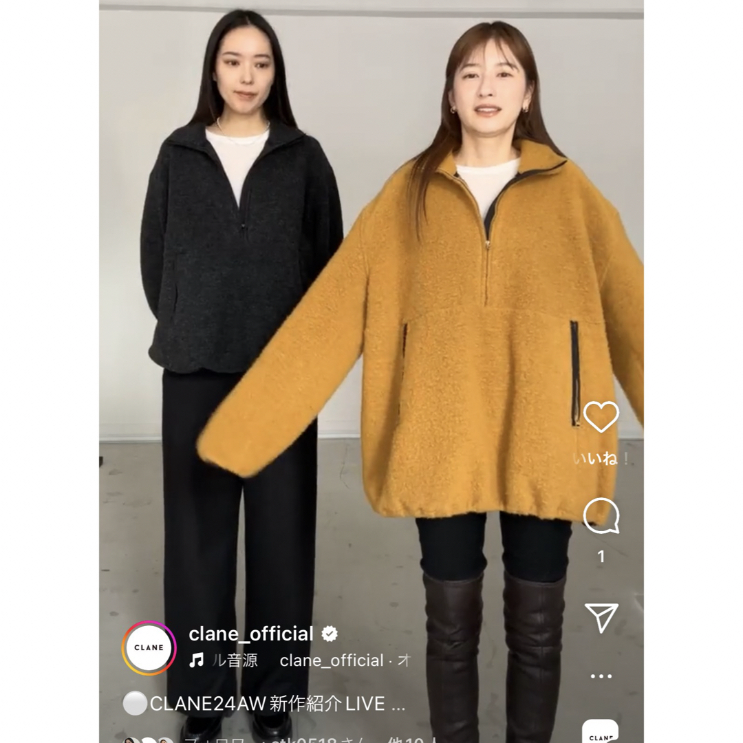 CLANE - 新品 CLANE SLIVER HALF ZIP TOPS マスタードの通販 by CLANE - 新品 CLANE SLIVER HALF ZIP TOPS マスタードの通販 by