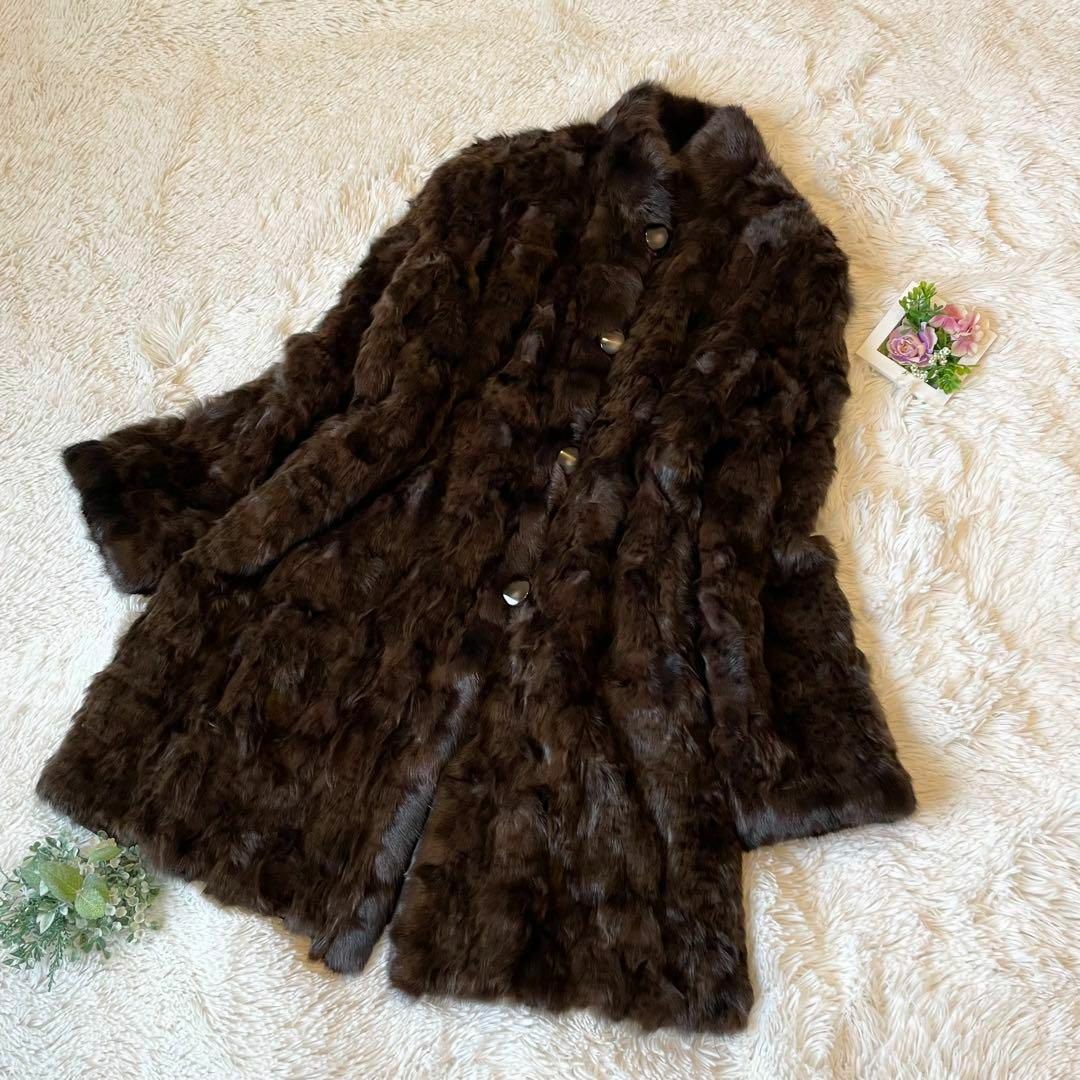 極美品☆ロシアリス ロリス 毛皮 ファーコート シルク 極美品☆ロシアリス ロリス 毛皮 ファーコート シルク